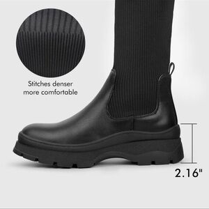 Hawkwell Women's Thigh High
Fashion Boots Over The Knee Knit
Chunky Platform